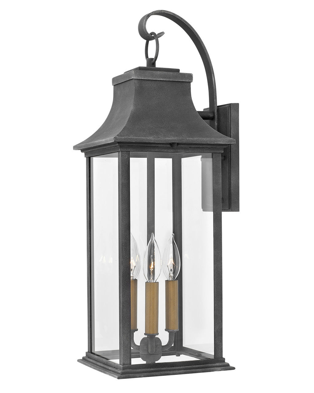 Hinkley Adair Outdoor Wall Light Large Wall Mount Lantern Aged Zinc 2935DZ-LL