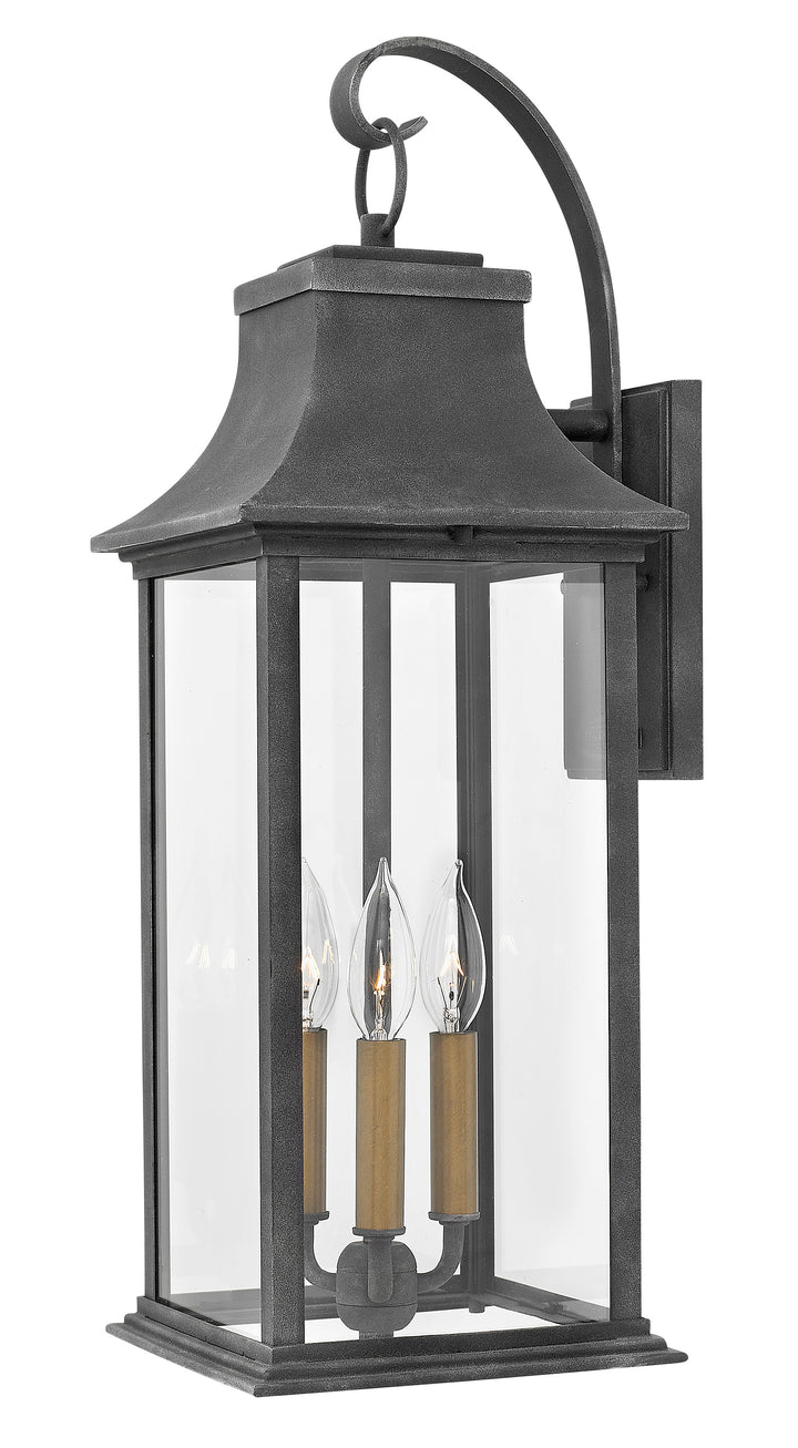 Hinkley Adair Outdoor Wall Light Large Wall Mount Lantern Aged Zinc 2935DZ