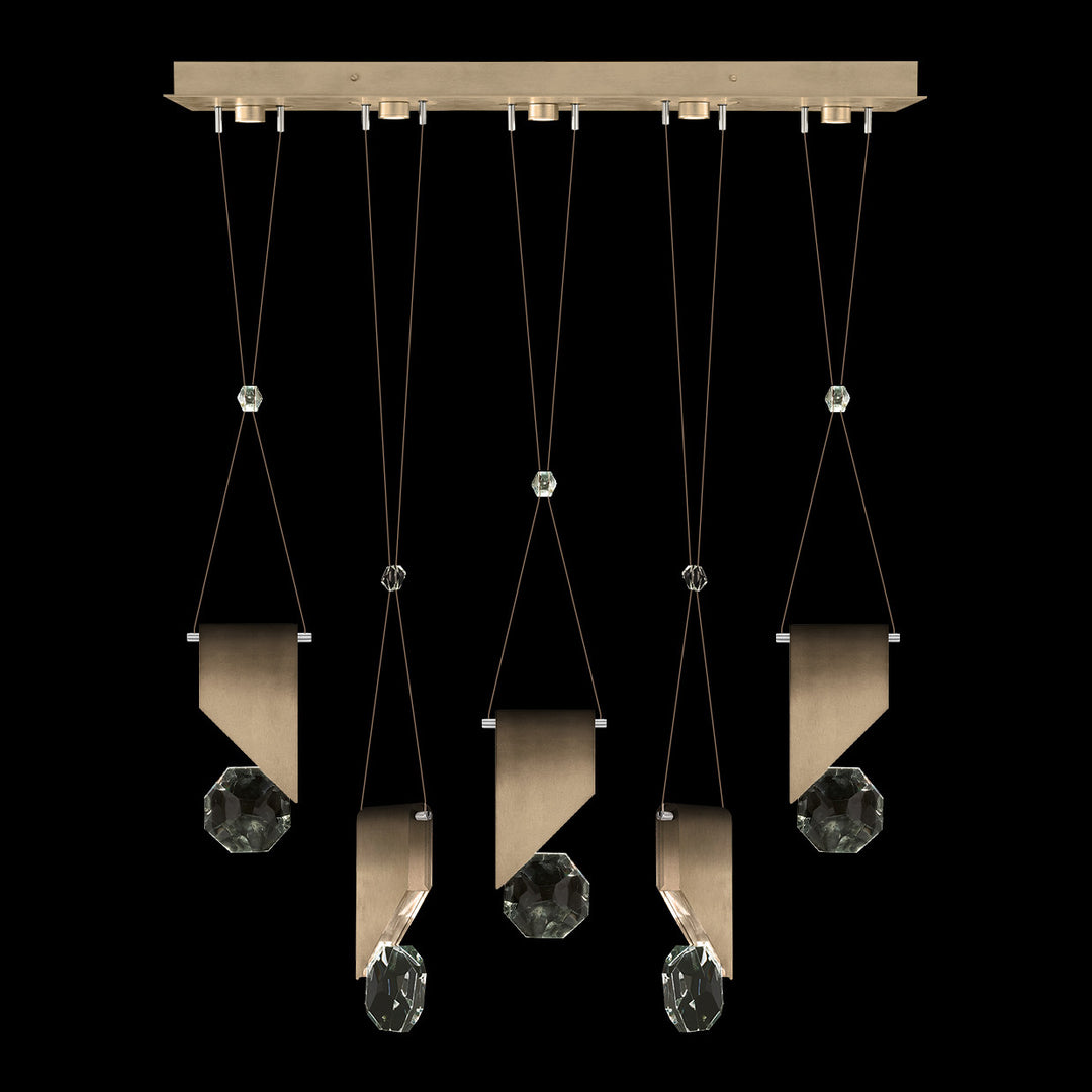 Fine Art Handcrafted Lighting Aria 43"W Linear Pendant in Soft Ombre Bronze, 11111 (100006-3-11111)