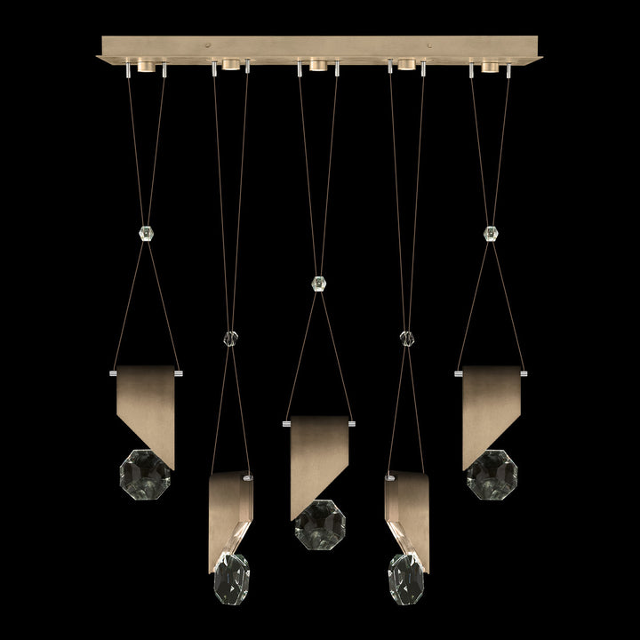 Fine Art Handcrafted Lighting Aria 43"W Linear Pendant in Soft Ombre Bronze, 11111 (100006-3-11111)