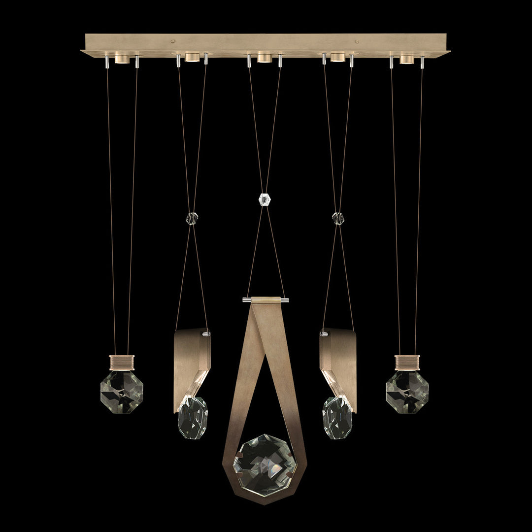 Fine Art Handcrafted Lighting Aria 43"W Linear Pendant in Soft Ombre Bronze, 11244 (100006-3-11244)