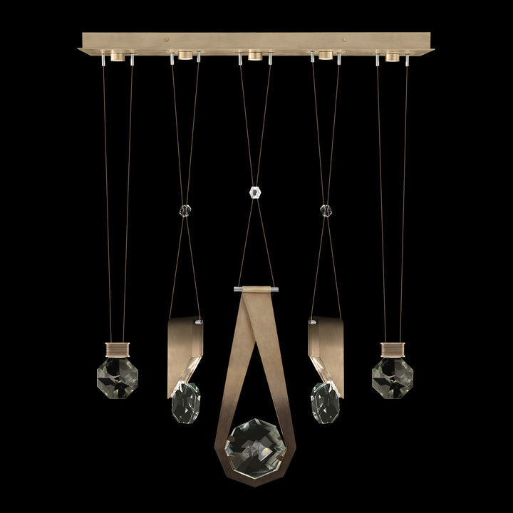 Fine Art Handcrafted Lighting Aria 43"W Linear Pendant in Soft Ombre Bronze, 11244 (100006-3-11244)