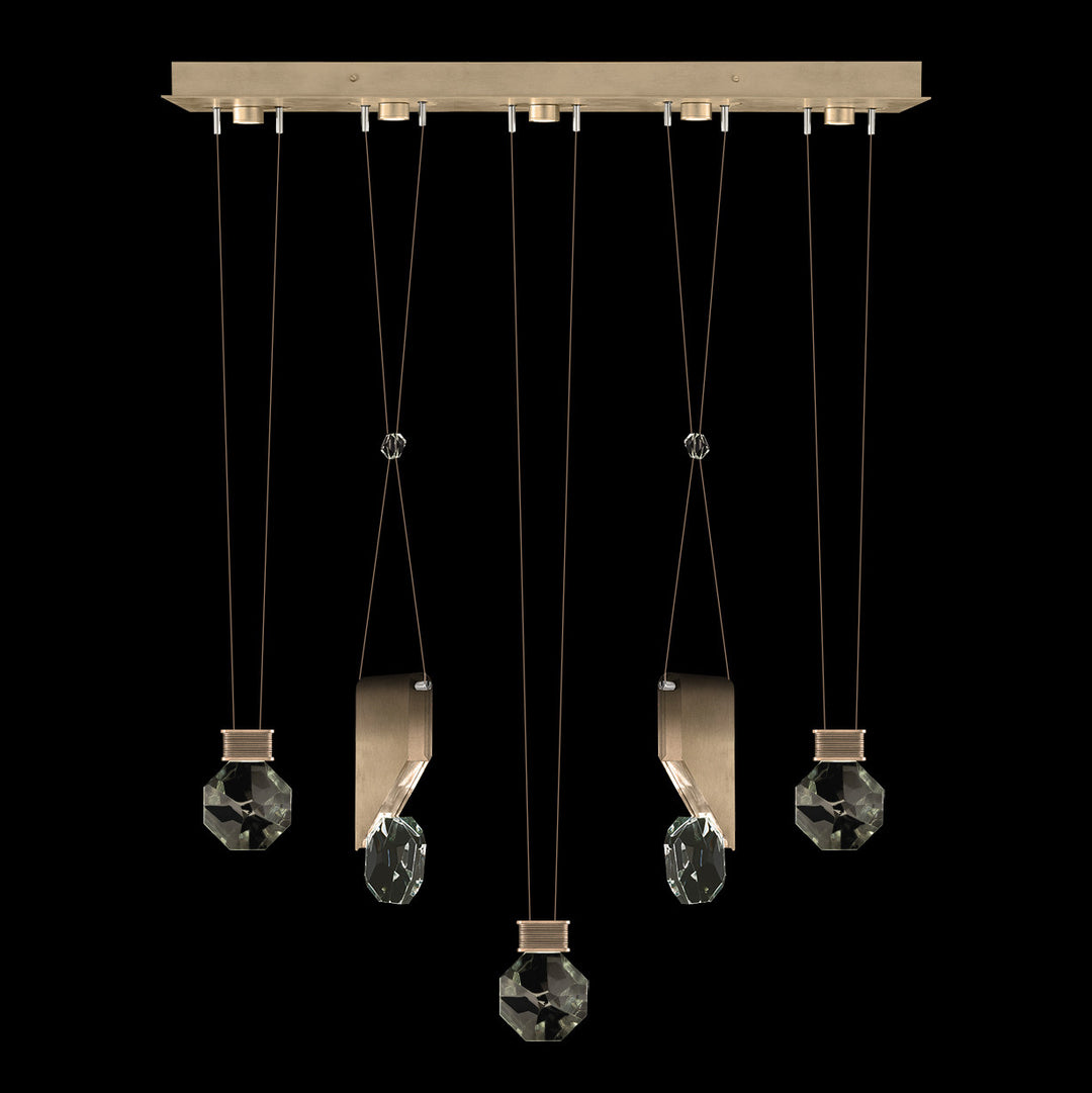 Fine Art Handcrafted Lighting Aria 43"W Linear Pendant in Soft Ombre Bronze, 11444 (100006-3-11444)