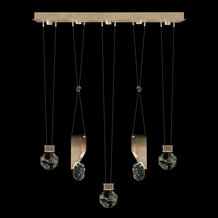 Fine Art Handcrafted Lighting Aria 43"W Linear Pendant in Soft Ombre Bronze, 11444 (100006-3-11444)