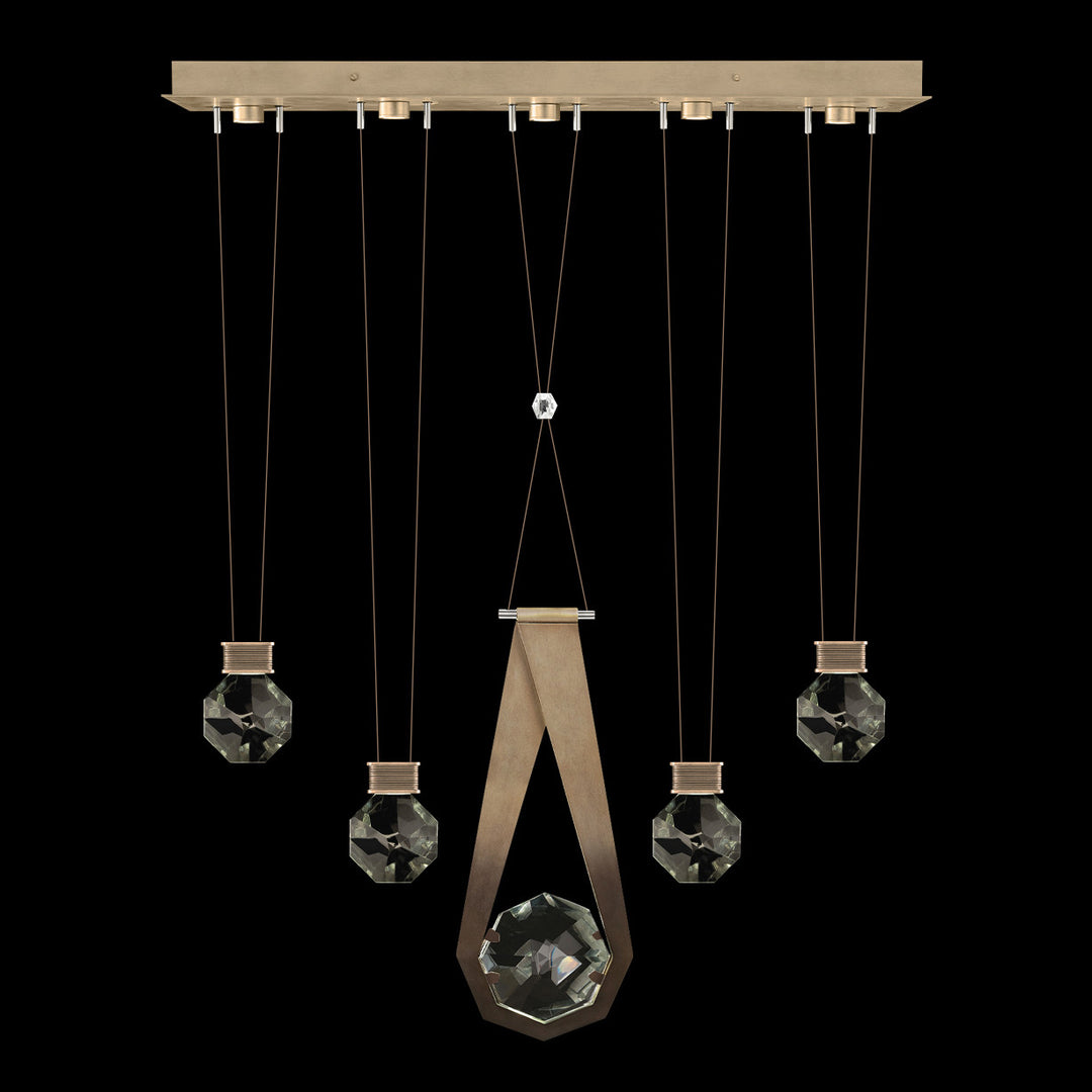 Fine Art Handcrafted Lighting Aria 43"W Linear Pendant in Soft Ombre Bronze, 24444 (100006-3-24444)