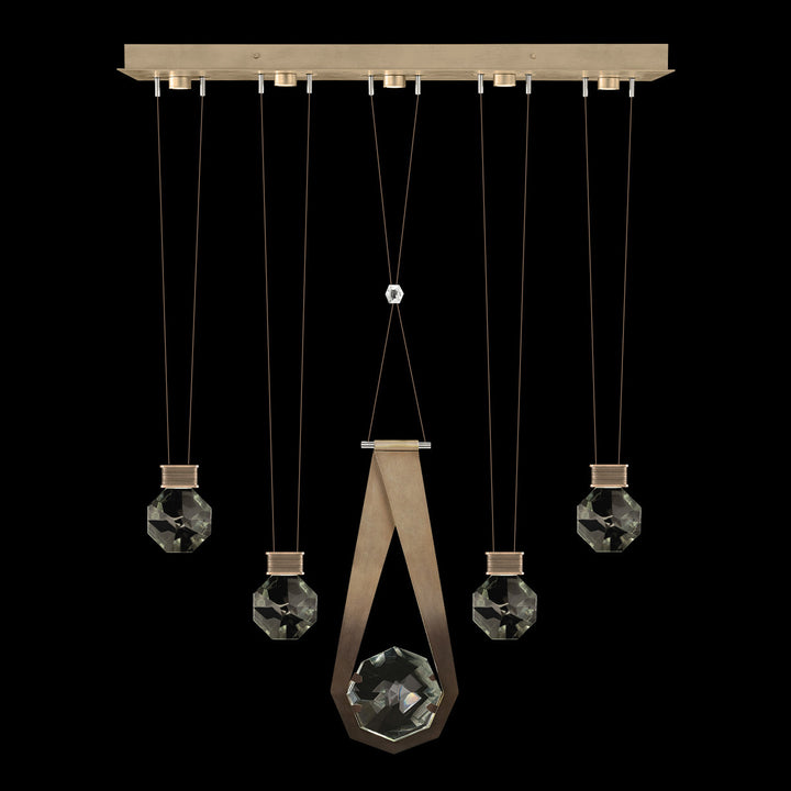 Fine Art Handcrafted Lighting Aria 43"W Linear Pendant in Soft Ombre Bronze, 24444 (100006-3-24444)