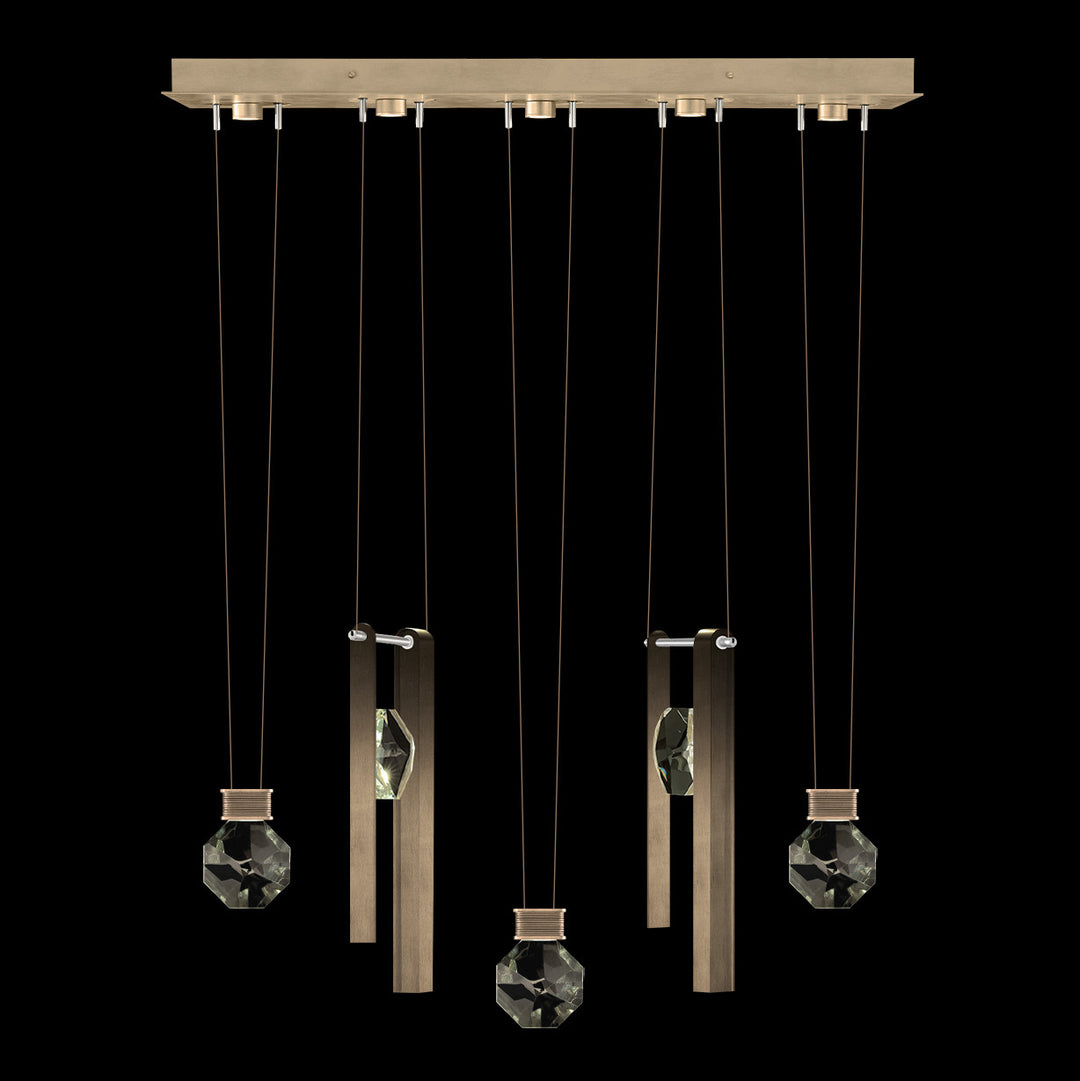 Fine Art Handcrafted Lighting Aria 43"W Linear Pendant in Soft Ombre Bronze, 33444 (100006-3-33444)