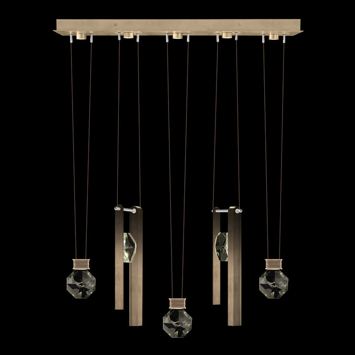 Fine Art Handcrafted Lighting Aria 43"W Linear Pendant in Soft Ombre Bronze, 33444 (100006-3-33444)