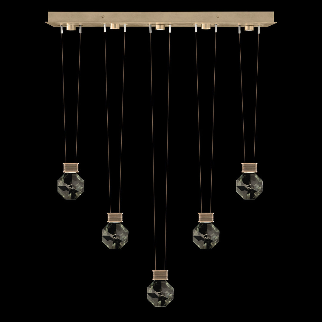 Fine Art Handcrafted Lighting Aria 43"W Linear Pendant in Soft Ombre Bronze, 44444 (100006-3-44444)