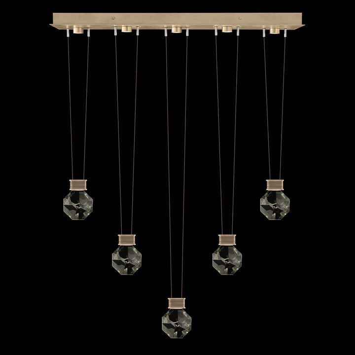 Fine Art Handcrafted Lighting Aria 43"W Linear Pendant in Soft Ombre Bronze, 44444 (100006-3-44444)