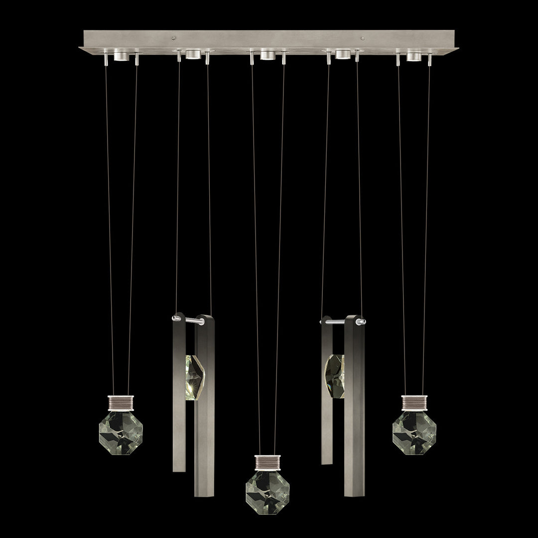 Fine Art Handcrafted Lighting Aria 43"W Linear Pendant in Soft Ombre Silver Leaf, 33444 (100006-4-33444)