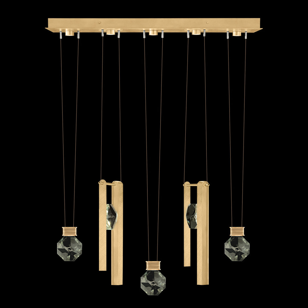 Fine Art Handcrafted Lighting Aria 43"W Linear Pendant in Brushed Gold Leaf, 33444 (100006-5-33444)