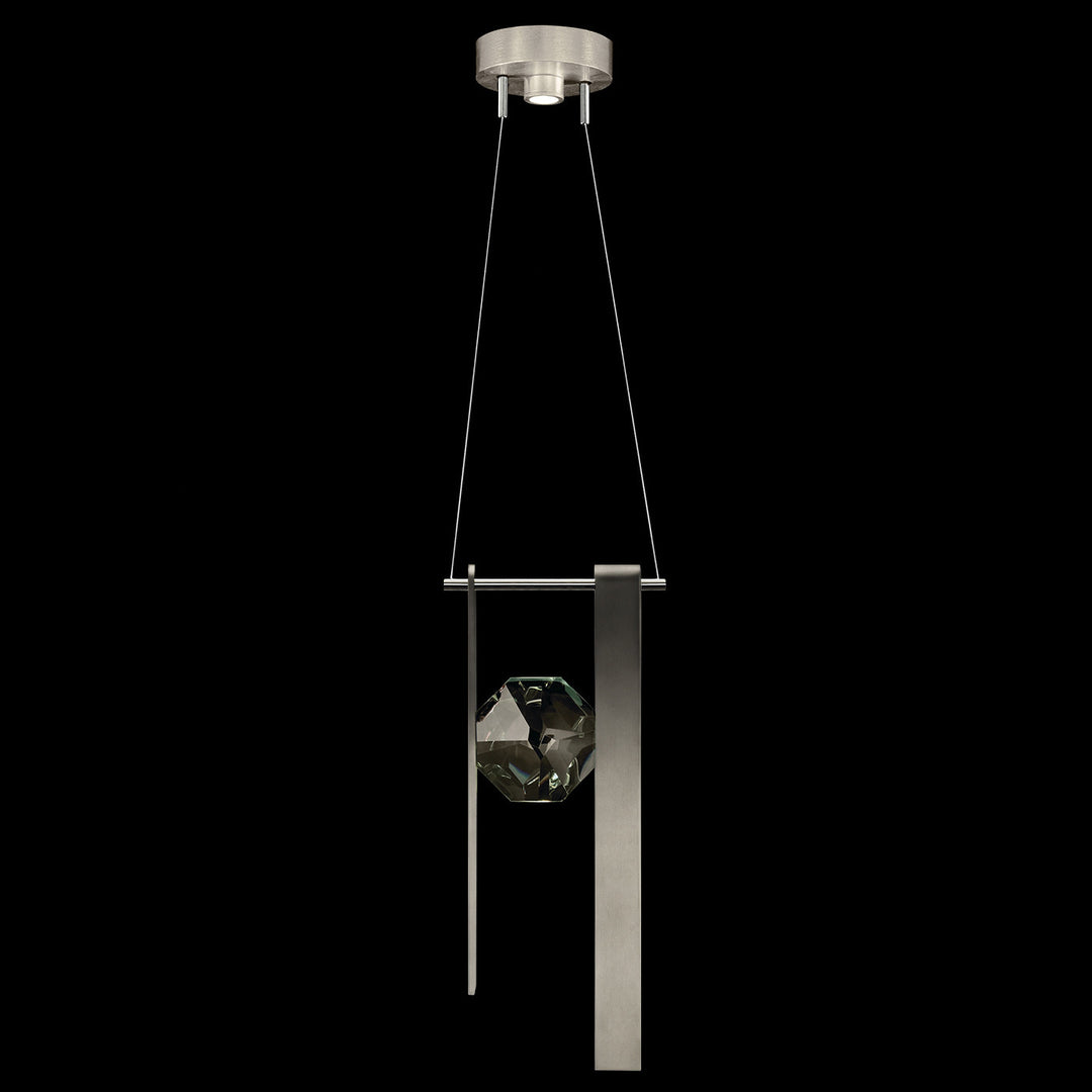 Fine Art Handcrafted Lighting Aria 9"W Round Pendant in Soft Ombre Silver Leaf (100003-4)