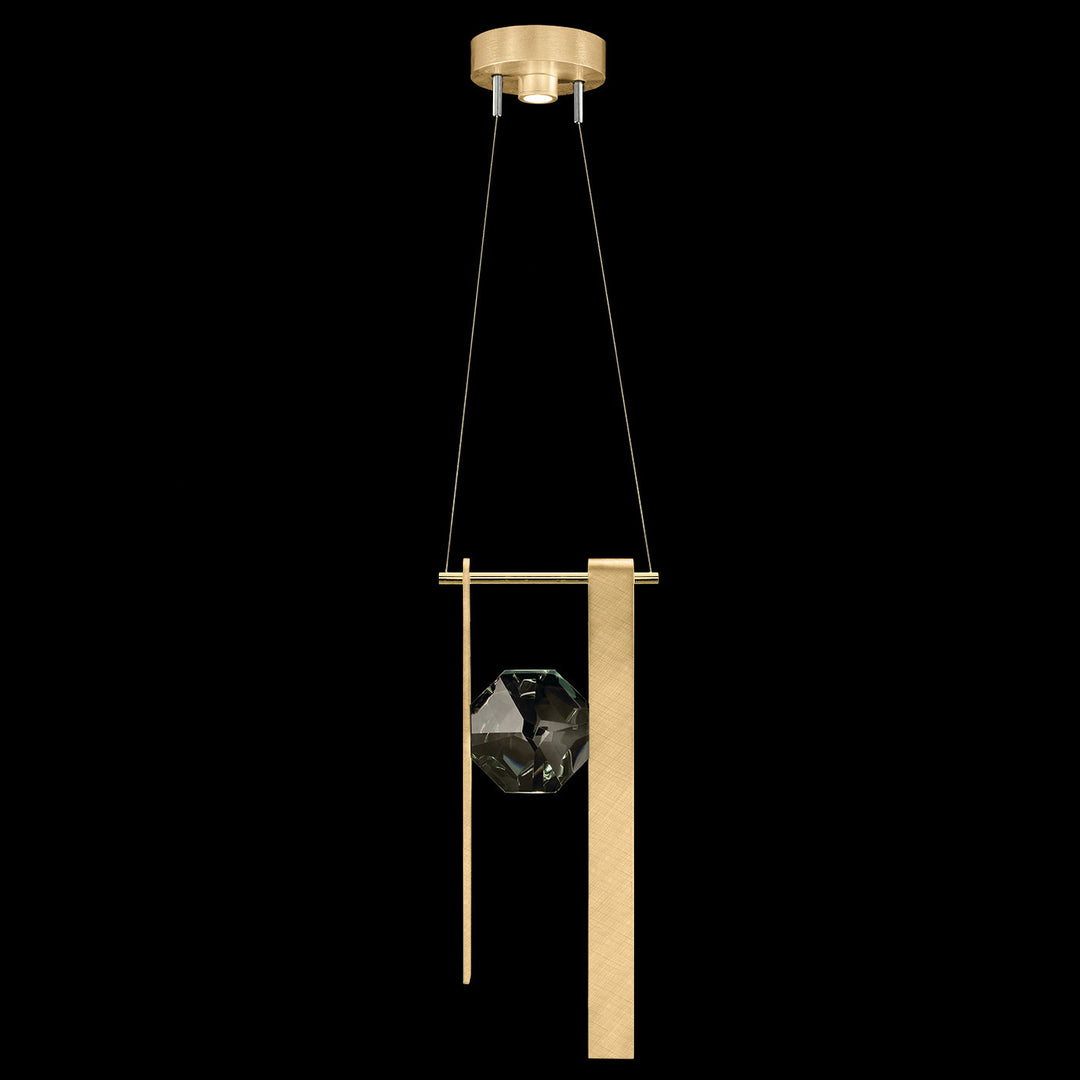 Fine Art Handcrafted Lighting Aria 9"W Round Pendant in Brushed Gold Leaf (100003-5)