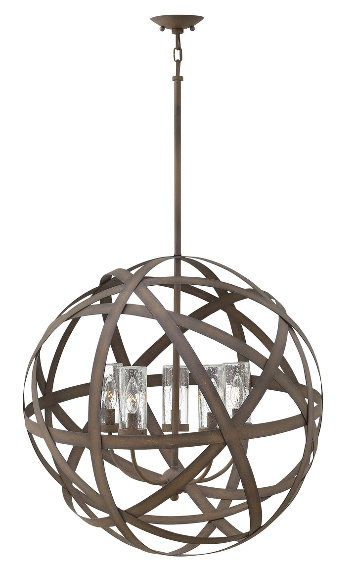 Hinkley Carson Outdoor Chandelier Large Hanging Pendant Vintage Iron 29705VI