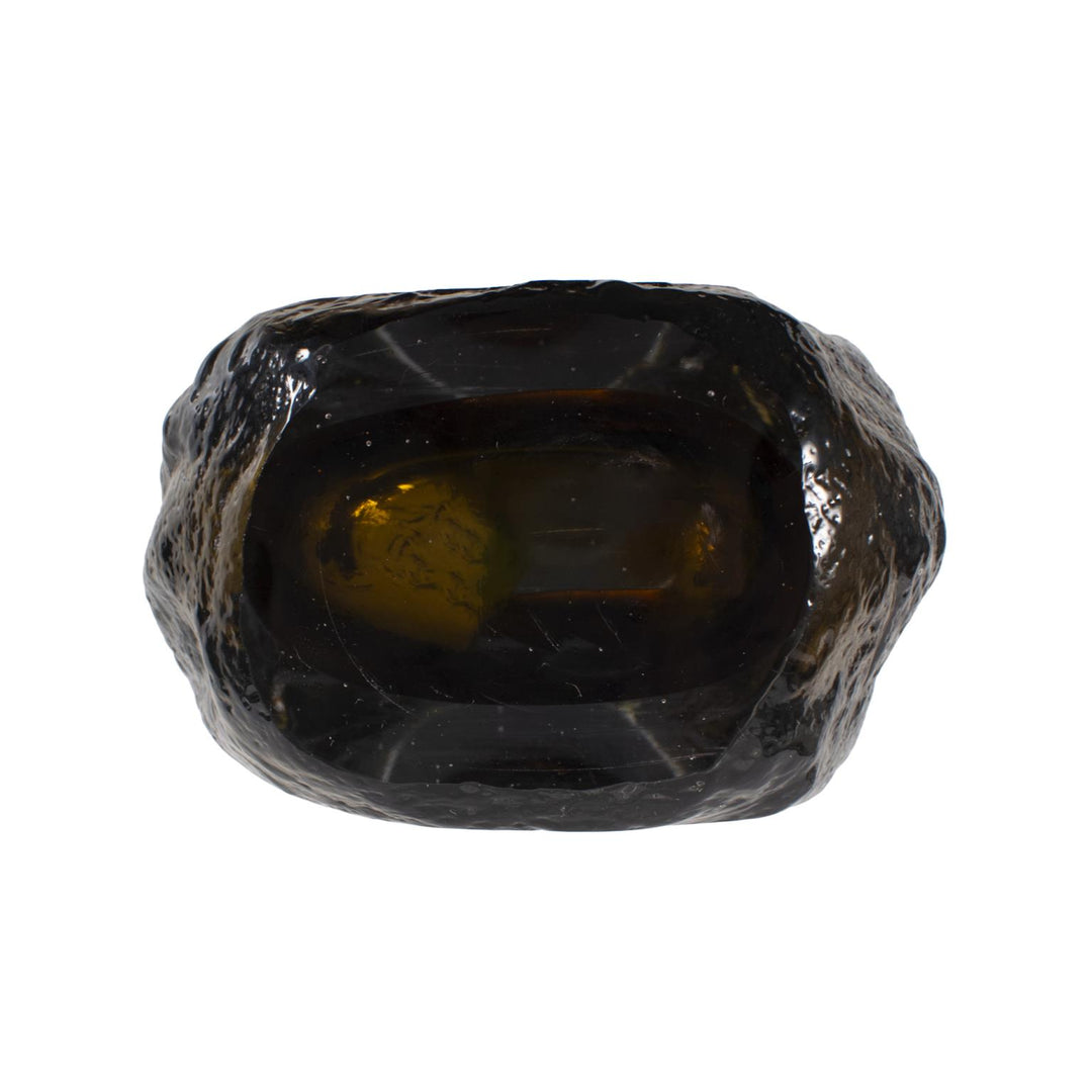 Howard Elliott Dusty Olive Crystalized Glass Vase