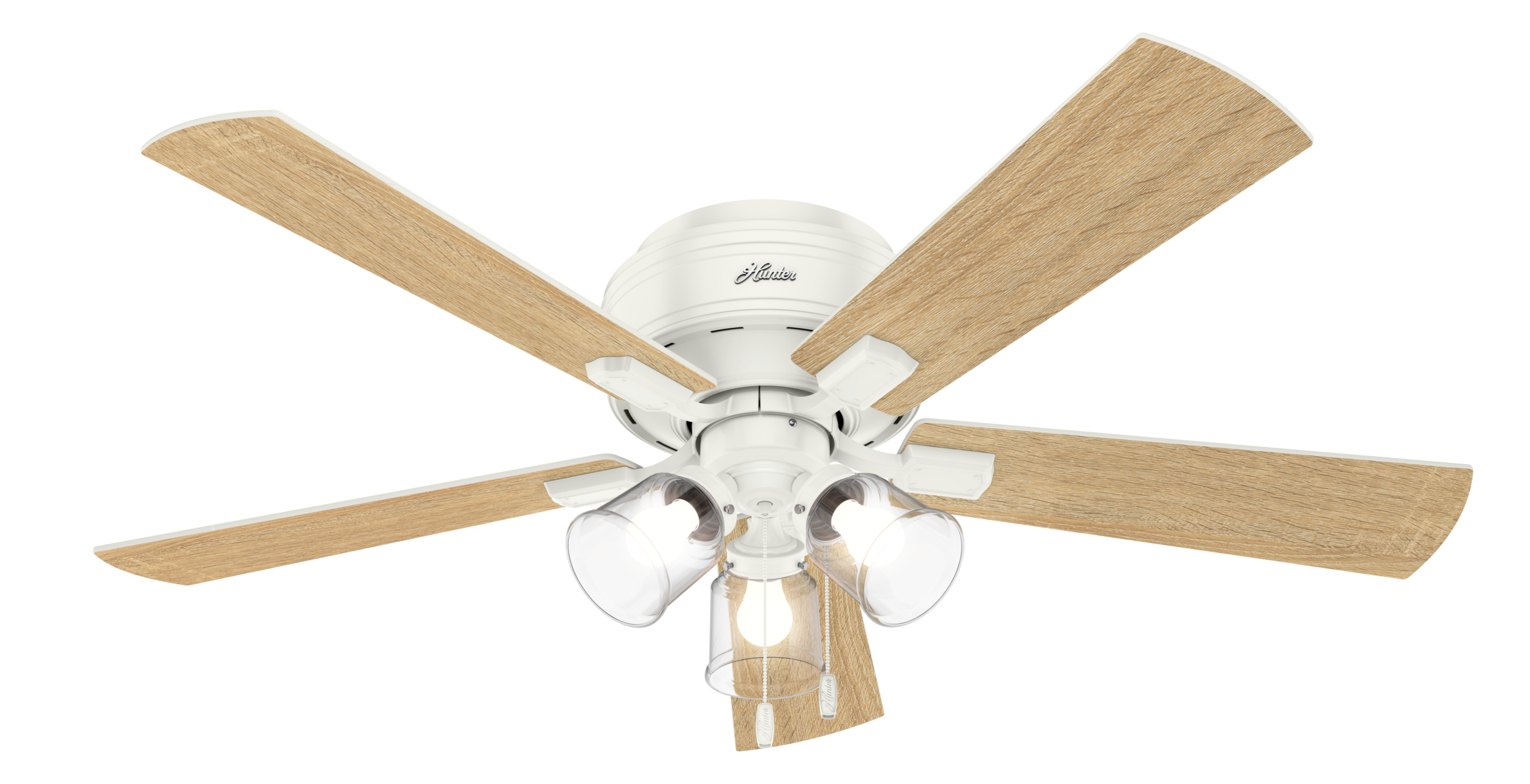 Hunter 52 inch Crestfield Low Profile Ceiling Fan with LED Light Kit and Pull Chain