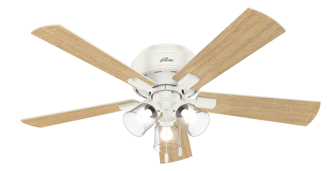 Hunter 52 inch Crestfield Low Profile Ceiling Fan with LED Light Kit and Pull Chain