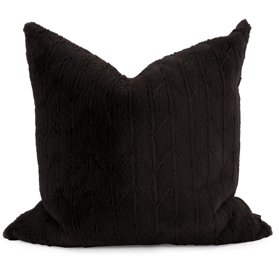 Howard Elliott Collection 24 x 24 Angora Ebony Pillow - Poly Insert