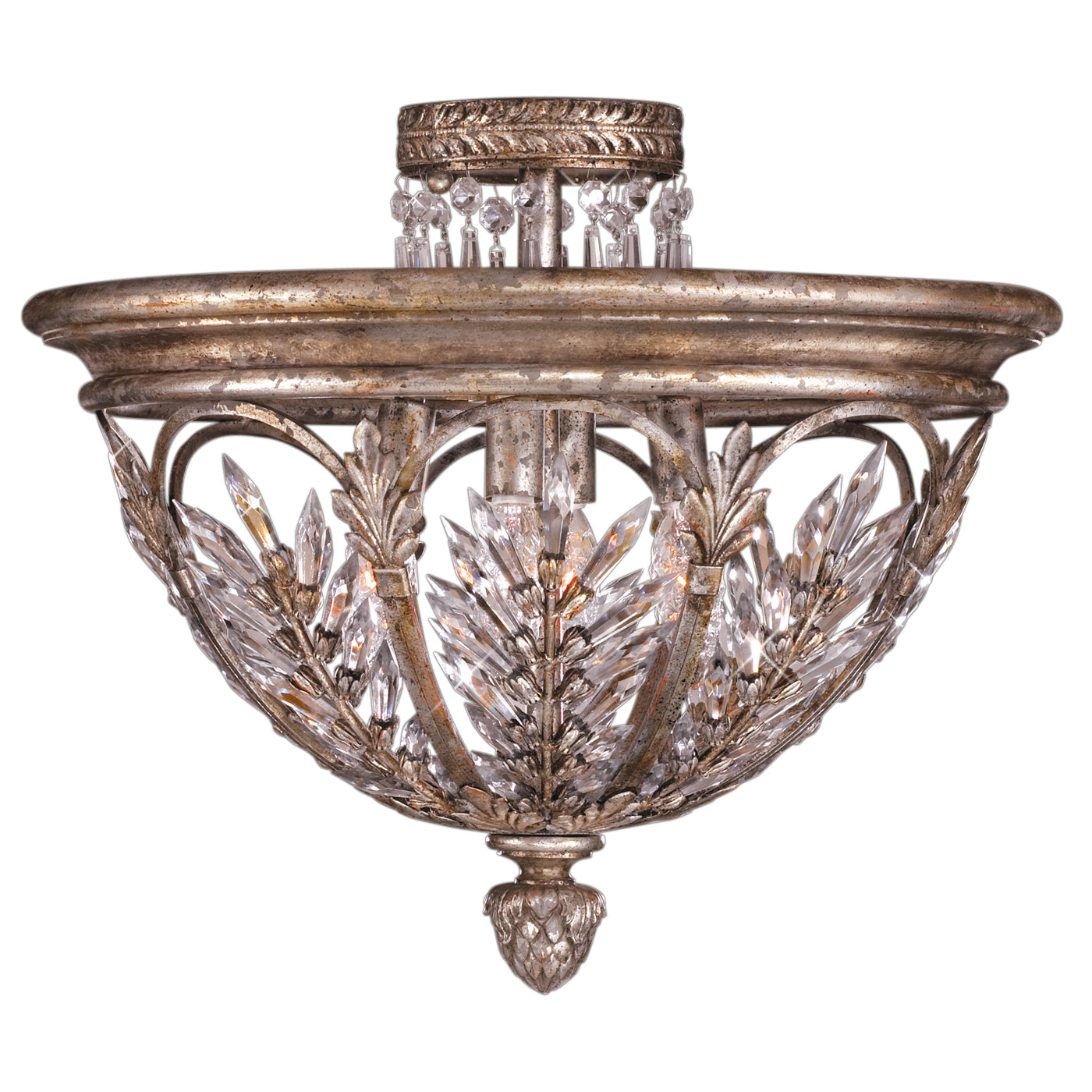 Fine Art Handcrafted Lighting Winter Palace Semi-Flush Mount Ceiling Mounts Fine Art Handcrafted Lighting Silver  