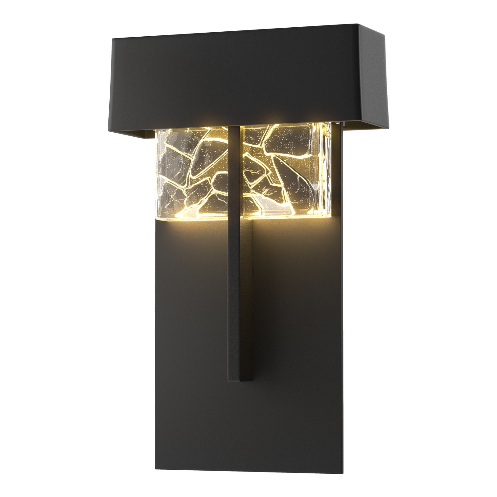 Shard LED Outdoor Sconce Outdoor l Wall Hubbardton Forge Coastal Black 8.6x14.1 Clear w/ Shards Glass (YP)