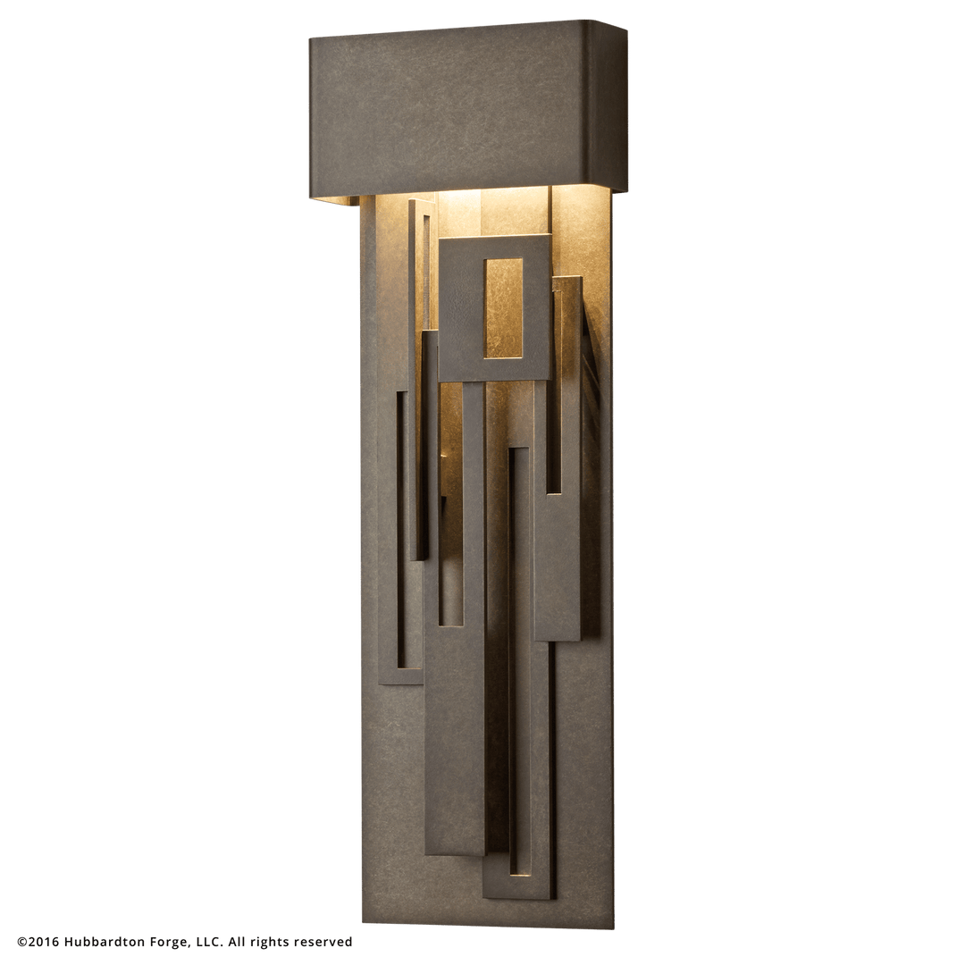 Hubbardton Forge Collage Large Dark Sky Friendly LED Outdoor Sconce Outdoor Wall Lights Hubbardton Forge Coastal Dark Smoke  