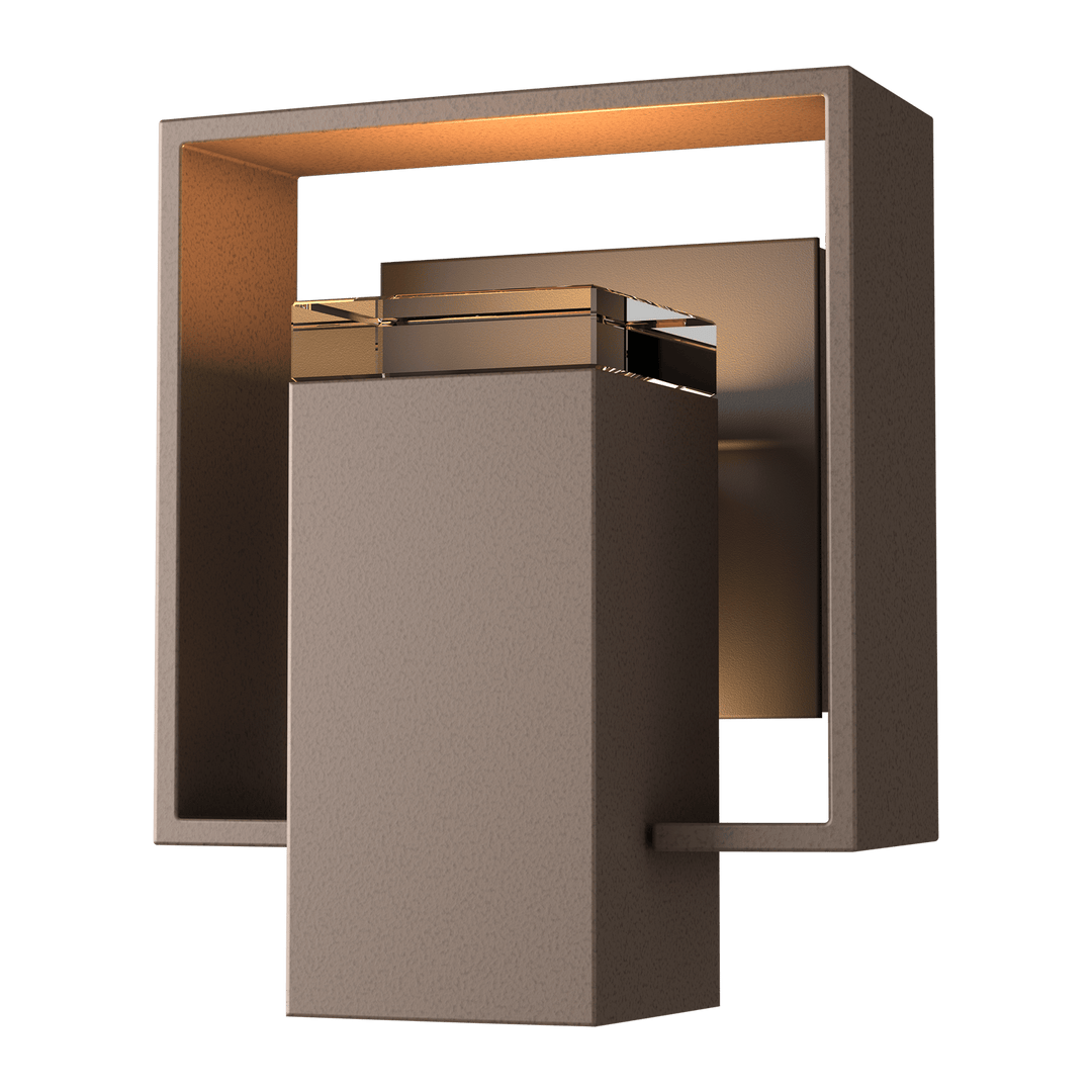 Hubbardton Forge Shadow Box Small Outdoor Sconce Outdoor Wall Lights Hubbardton Forge Coastal Bronze Clear Glass (ZM) Coastal Oil Rubbed Bronze