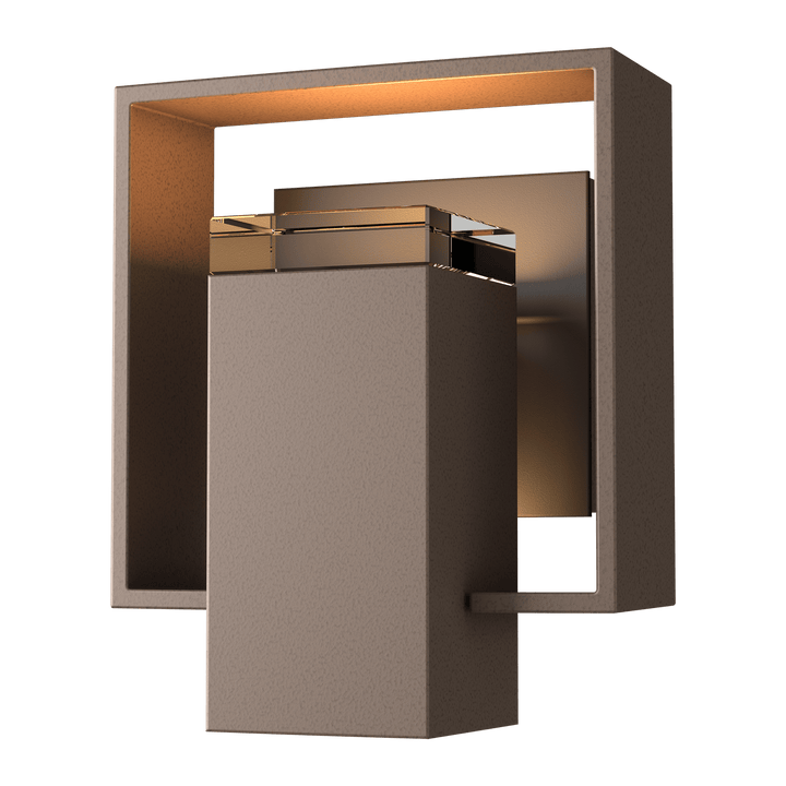 Hubbardton Forge Shadow Box Small Outdoor Sconce Outdoor Wall Lights Hubbardton Forge Coastal Bronze Clear Glass (ZM) Coastal Oil Rubbed Bronze