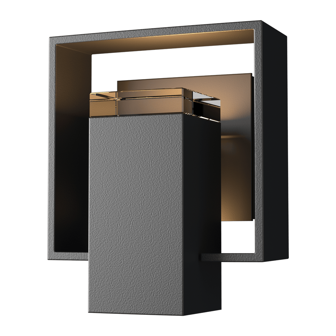 Hubbardton Forge Shadow Box Small Outdoor Sconce Outdoor Wall Lights Hubbardton Forge Coastal Black Clear Glass (ZM) Coastal Oil Rubbed Bronze