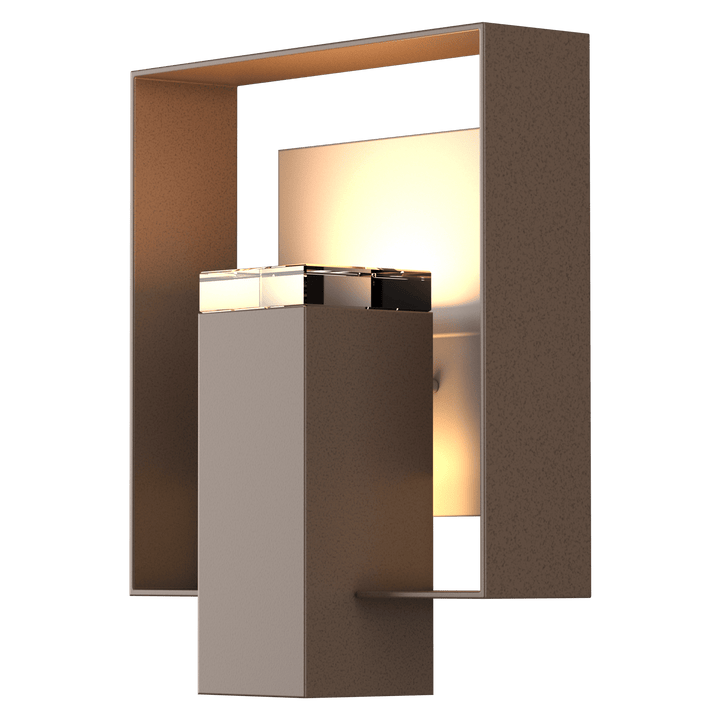 Hubbardton Forge Shadow Box Outdoor Sconce Outdoor Wall Lights Hubbardton Forge Coastal Bronze Clear Glass (ZM) Coastal Burnished Steel