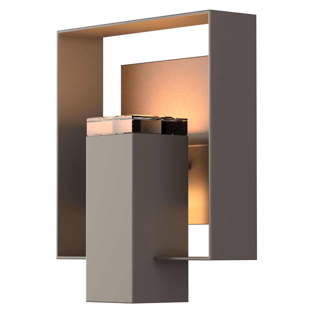 Hubbardton Forge Shadow Box Outdoor Sconce Outdoor Wall Lights Hubbardton Forge Coastal Dark Smoke Clear Glass (ZM) Coastal Bronze