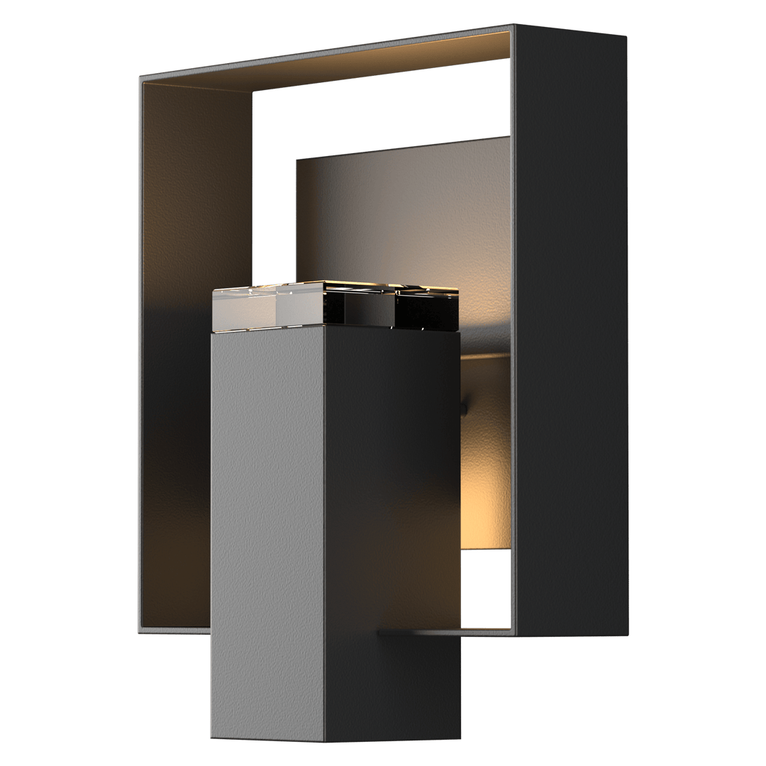 Hubbardton Forge Shadow Box Outdoor Sconce Outdoor Wall Lights Hubbardton Forge Coastal Black Clear Glass (ZM) Coastal Black