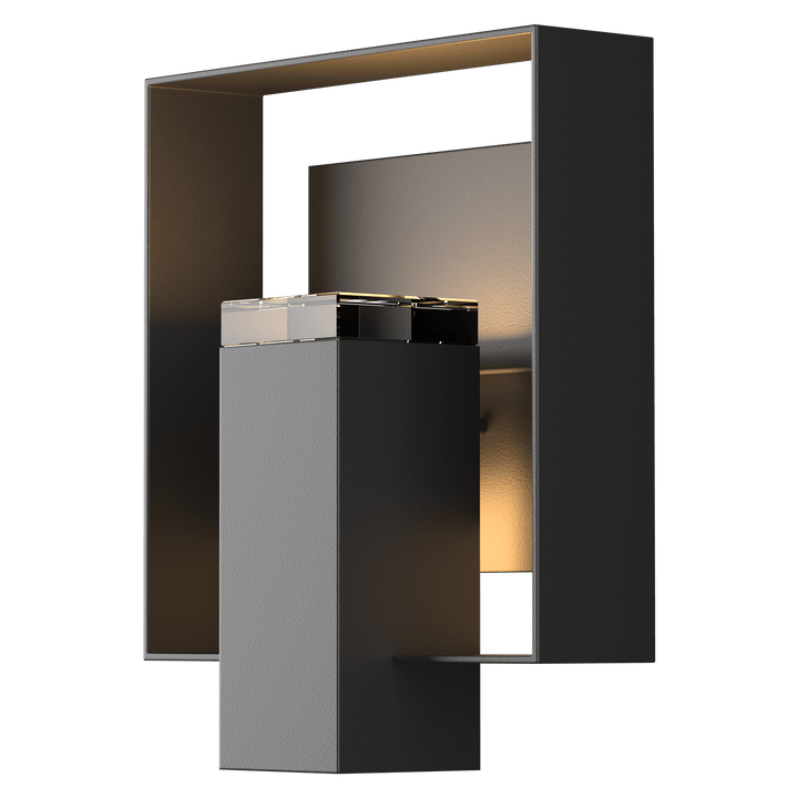 Hubbardton Forge Shadow Box Outdoor Sconce Outdoor Wall Lights Hubbardton Forge Coastal Black Clear Glass (ZM) Coastal Black