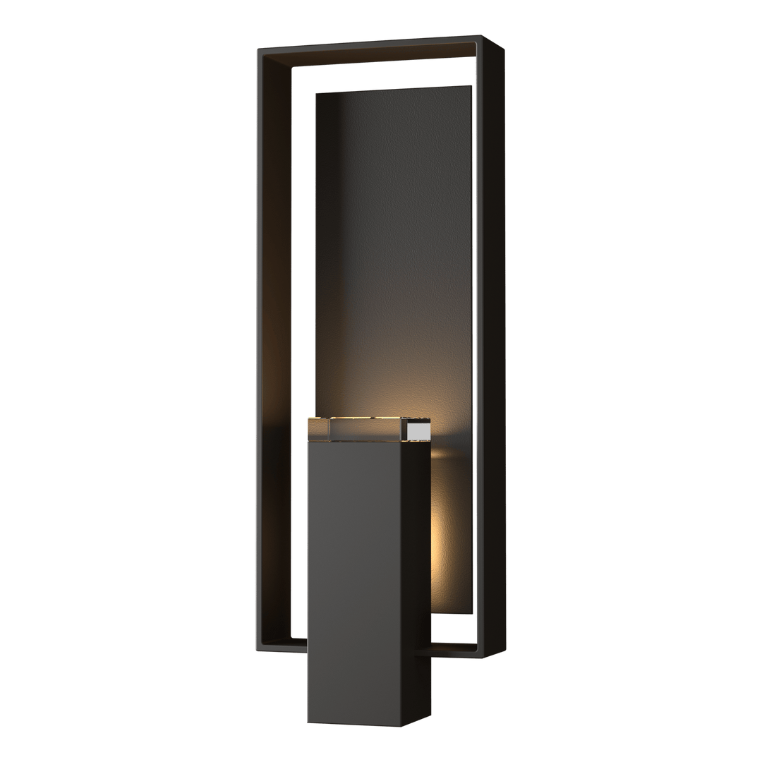 Hubbardton Forge Shadow Box Large Outdoor Sconce Outdoor Wall Lights Hubbardton Forge Coastal Oil Rubbed Bronze Clear Glass (ZM) Coastal Black