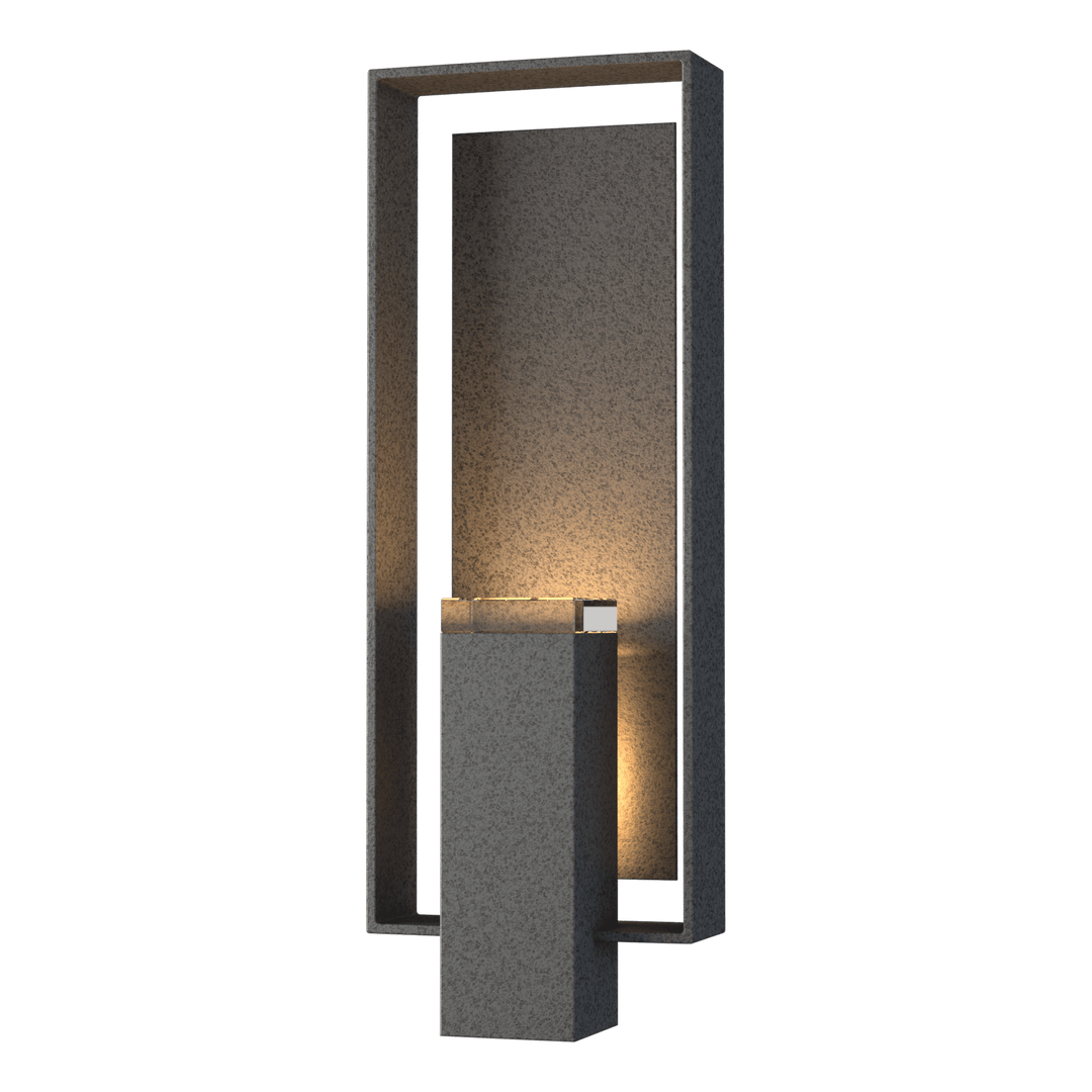 Hubbardton Forge Shadow Box Large Outdoor Sconce Outdoor Wall Lights Hubbardton Forge Coastal Natural Iron Clear Glass (ZM) Coastal Natural Iron