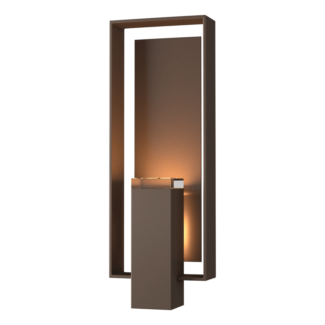 Hubbardton Forge Shadow Box Large Outdoor Sconce Outdoor Wall Lights Hubbardton Forge Coastal Bronze Clear Glass (ZM) Coastal Bronze