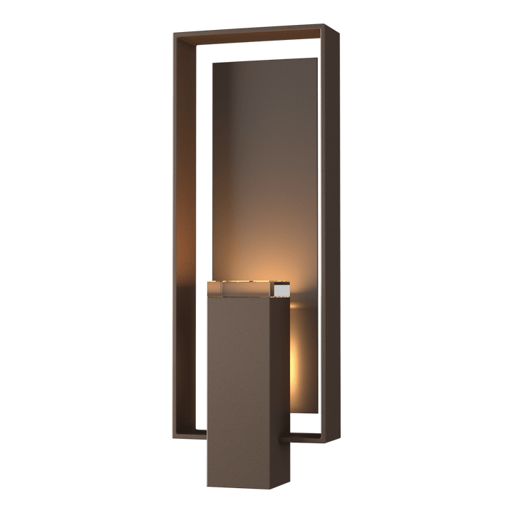 Hubbardton Forge Shadow Box Large Outdoor Sconce Outdoor Wall Lights Hubbardton Forge Coastal Bronze Clear Glass (ZM) Coastal Dark Smoke