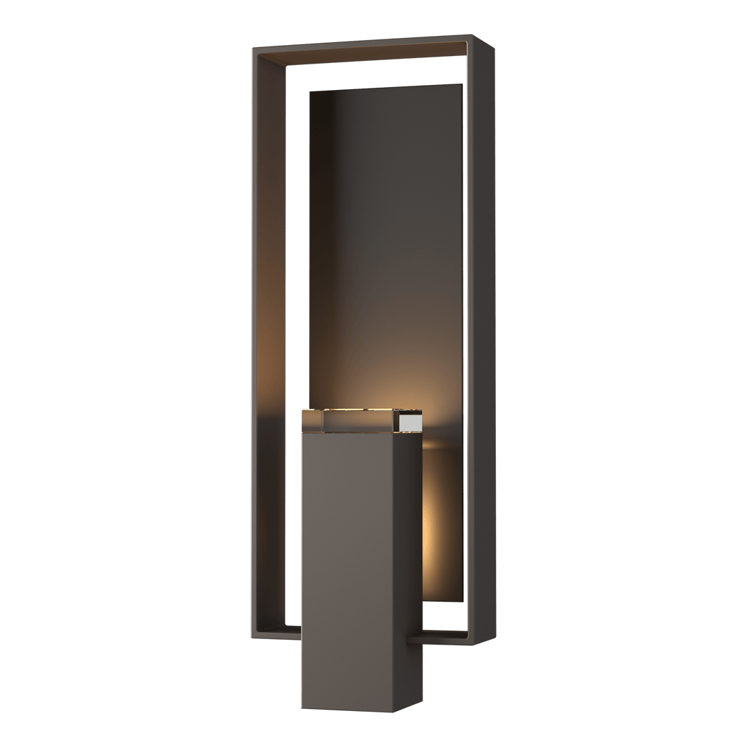 Hubbardton Forge Shadow Box Large Outdoor Sconce Outdoor Wall Lights Hubbardton Forge Coastal Dark Smoke Clear Glass (ZM) Coastal Oil Rubbed Bronze