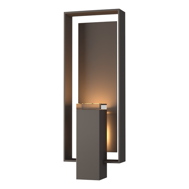 Hubbardton Forge Shadow Box Large Outdoor Sconce Outdoor Wall Lights Hubbardton Forge Coastal Dark Smoke Clear Glass (ZM) Coastal Dark Smoke