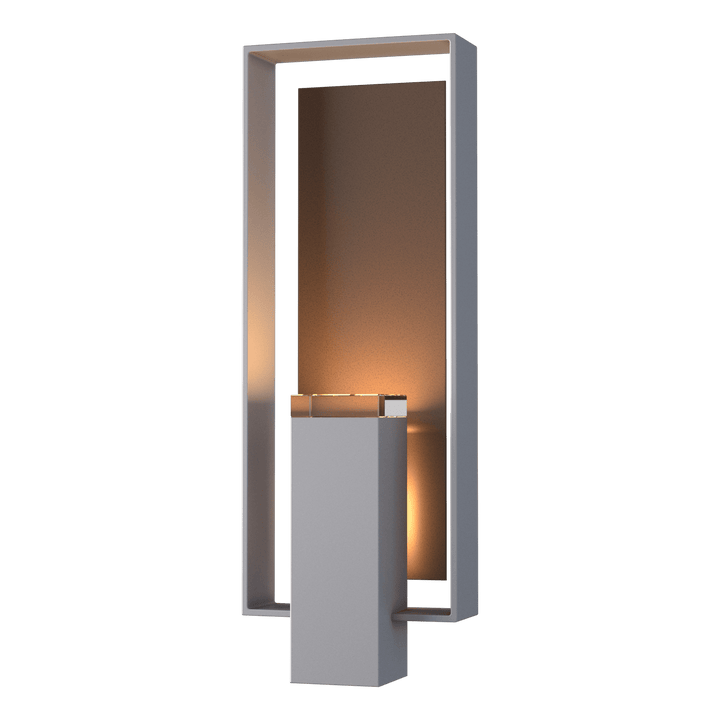 Hubbardton Forge Shadow Box Large Outdoor Sconce Outdoor Wall Lights Hubbardton Forge Coastal Burnished Steel Clear Glass (ZM) Coastal Bronze