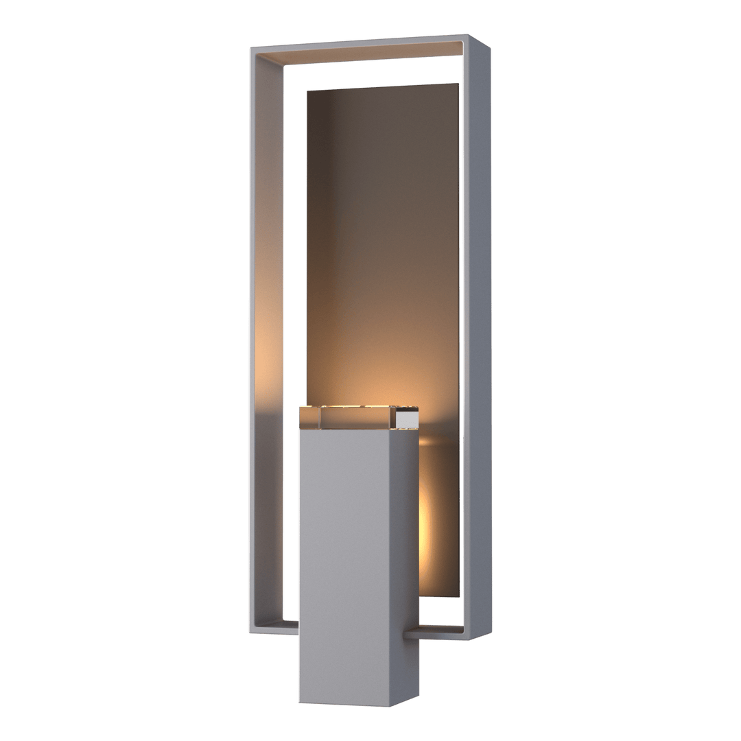 Hubbardton Forge Shadow Box Large Outdoor Sconce Outdoor Wall Lights Hubbardton Forge Coastal Burnished Steel Clear Glass (ZM) Coastal Dark Smoke