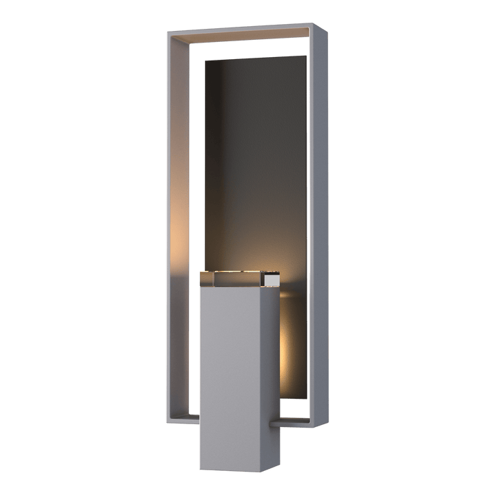 Hubbardton Forge Shadow Box Large Outdoor Sconce Outdoor Wall Lights Hubbardton Forge Coastal Burnished Steel Clear Glass (ZM) Coastal Black