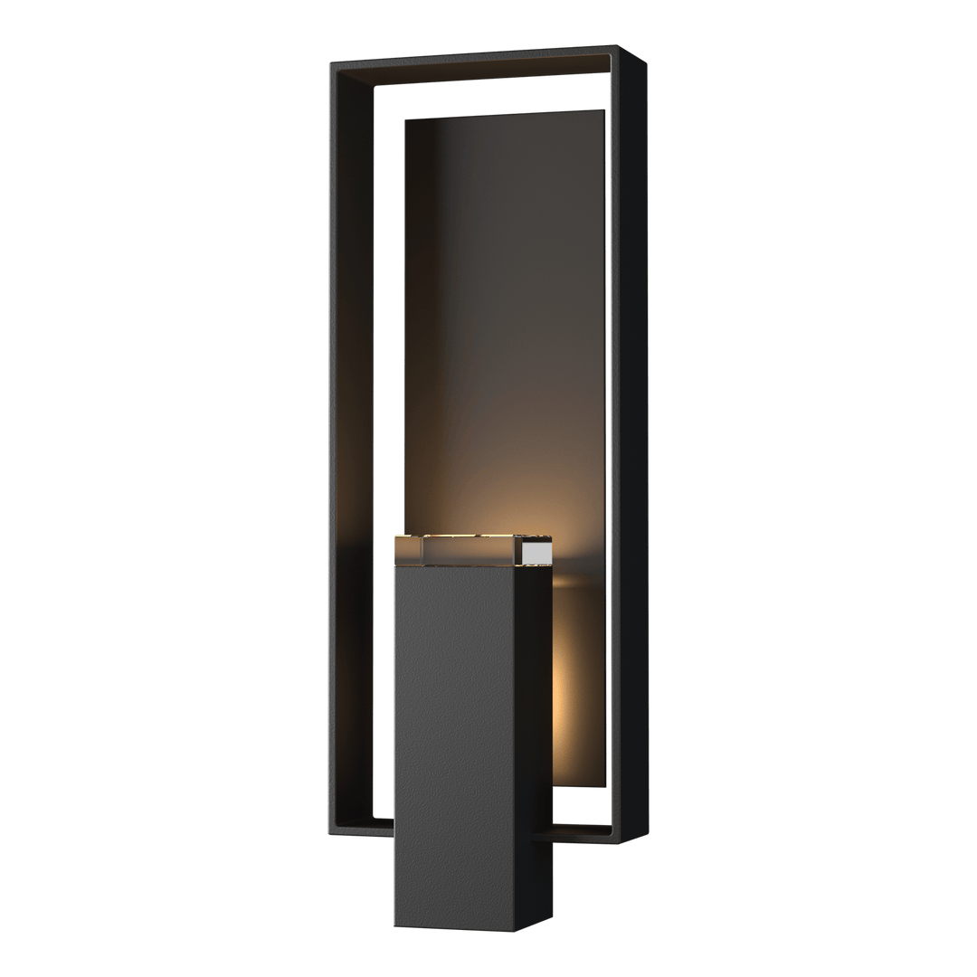 Hubbardton Forge Shadow Box Large Outdoor Sconce Outdoor Wall Lights Hubbardton Forge Coastal Black Clear Glass (ZM) Coastal Oil Rubbed Bronze