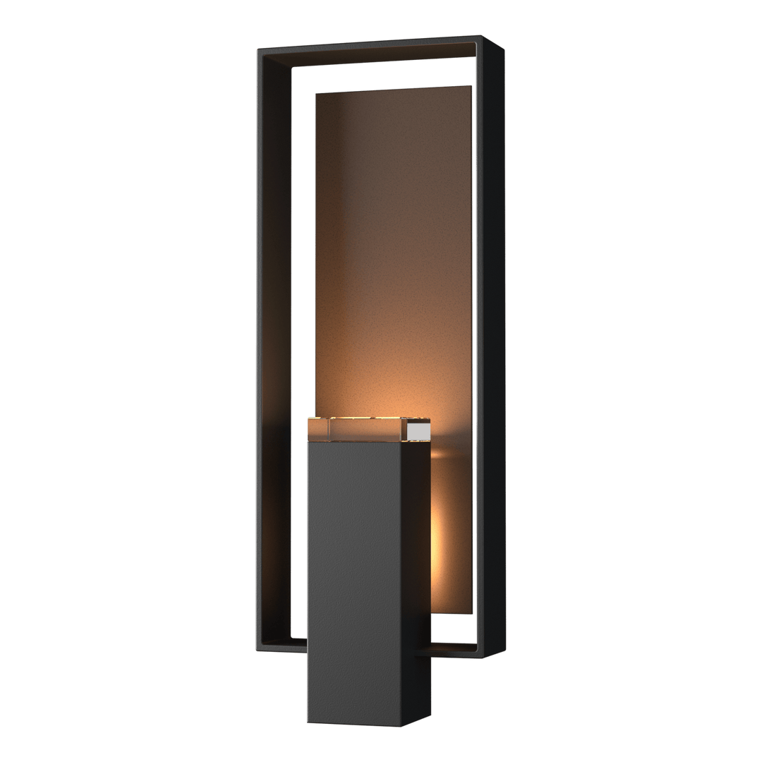 Hubbardton Forge Shadow Box Large Outdoor Sconce Outdoor Wall Lights Hubbardton Forge Coastal Black Clear Glass (ZM) Coastal Bronze