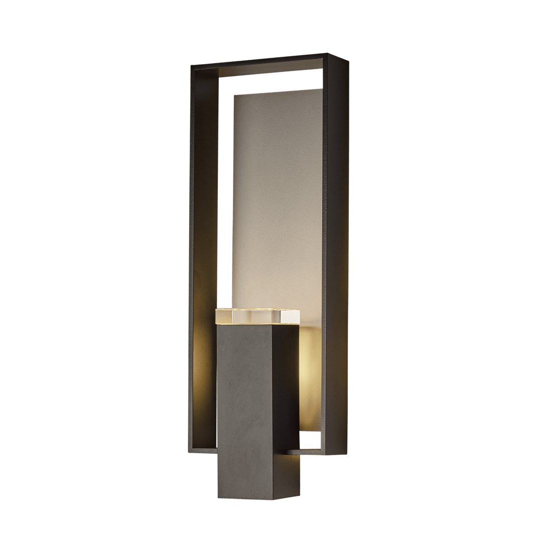 Hubbardton Forge Shadow Box Large Outdoor Sconce Outdoor Wall Lights Hubbardton Forge Coastal Black Clear Glass (ZM) Coastal Burnished Steel