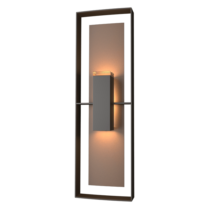 Hubbardton Forge Shadow Box Tall Outdoor Sconce Outdoor Wall Lights Hubbardton Forge Coastal Oil Rubbed Bronze Clear Glass (ZM) Coastal Bronze