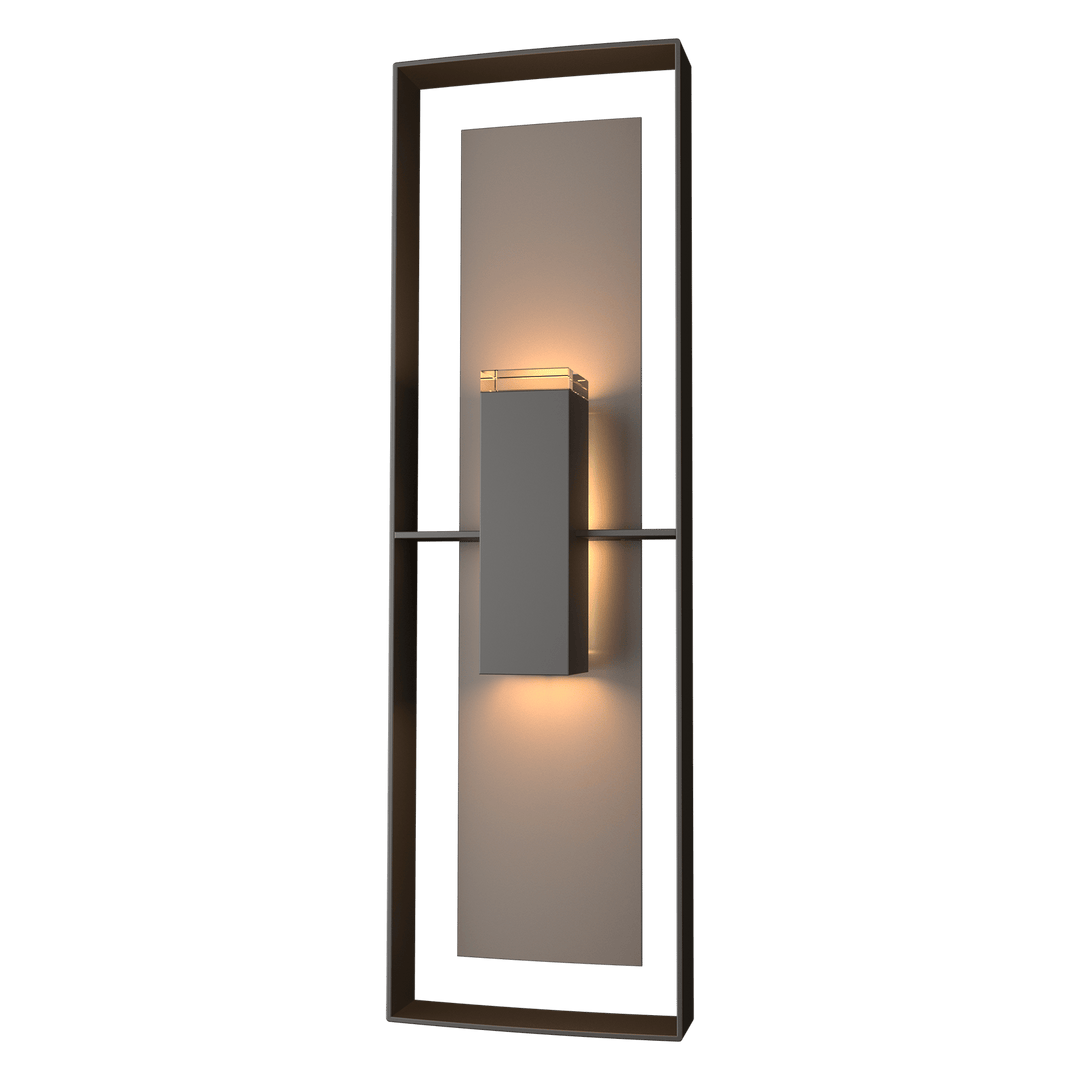 Hubbardton Forge Shadow Box Tall Outdoor Sconce Outdoor Wall Lights Hubbardton Forge Coastal Oil Rubbed Bronze Clear Glass (ZM) Coastal Dark Smoke