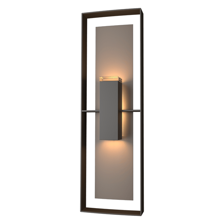 Hubbardton Forge Shadow Box Tall Outdoor Sconce Outdoor Wall Lights Hubbardton Forge Coastal Oil Rubbed Bronze Clear Glass (ZM) Coastal Dark Smoke