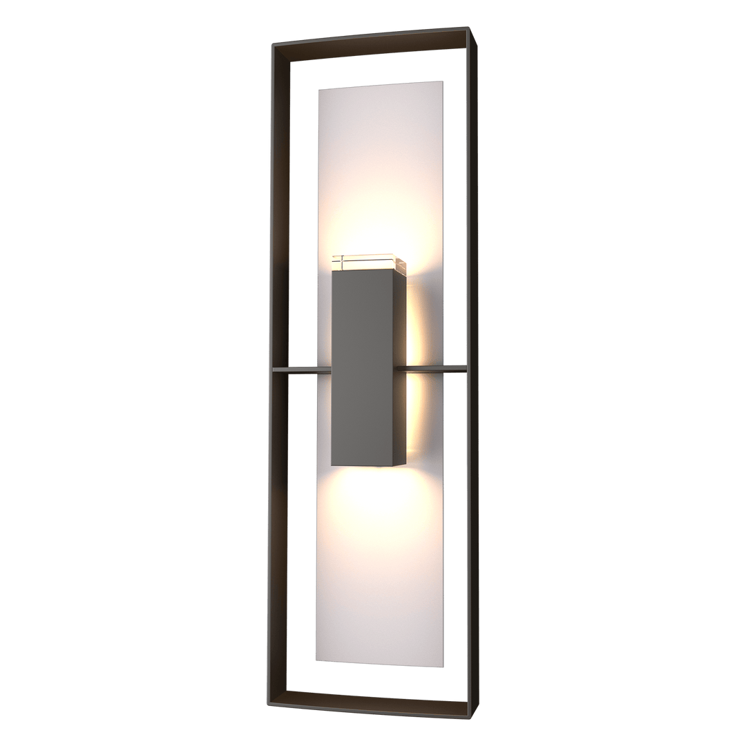 Hubbardton Forge Shadow Box Tall Outdoor Sconce Outdoor Wall Lights Hubbardton Forge Coastal Oil Rubbed Bronze Clear Glass (ZM) Coastal Burnished Steel