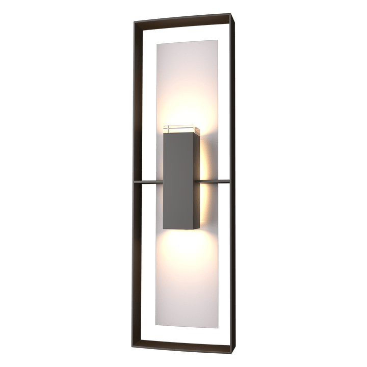 Hubbardton Forge Shadow Box Tall Outdoor Sconce Outdoor Wall Lights Hubbardton Forge Coastal Oil Rubbed Bronze Clear Glass (ZM) Coastal Burnished Steel